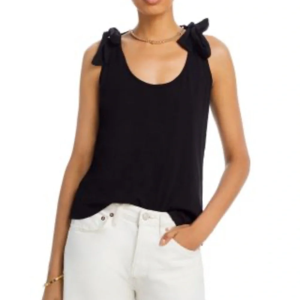 PAIGE Women's Black Gala Tank,  Bow Tie Straps Size XL